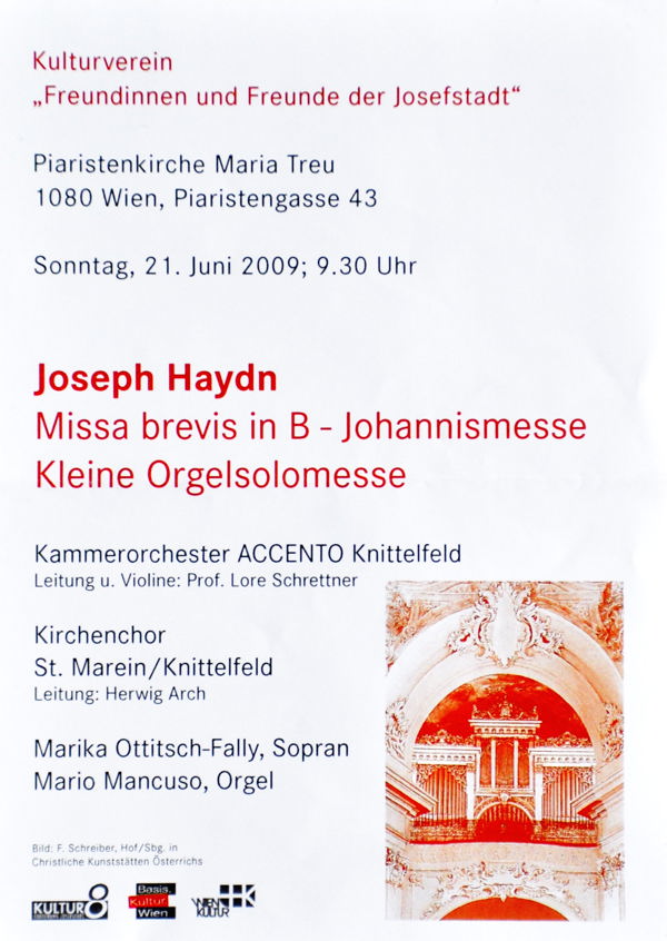 Missa Brevis, Piaristenkirche 2009
