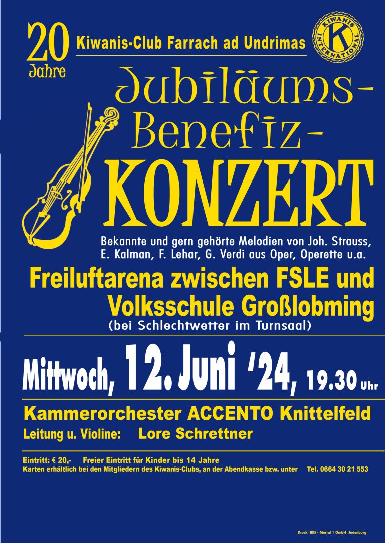 Kiwanis Jubiläums-Benefiz-Konzert 2024